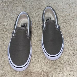 gray slip on vans